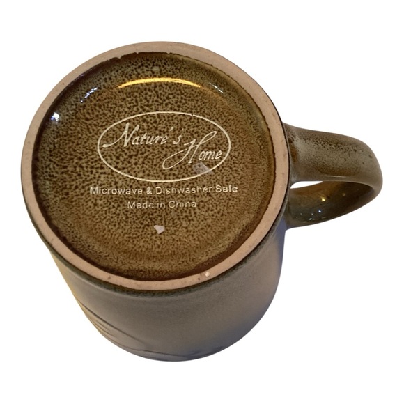 Nature’s Home Glazed Stoneware Coffee Mugs Speckled Brown Floral Set Of 2 - Picture 5 of 8